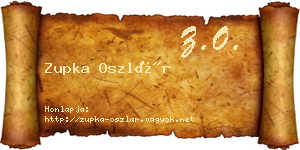 Zupka Oszlár névjegykártya